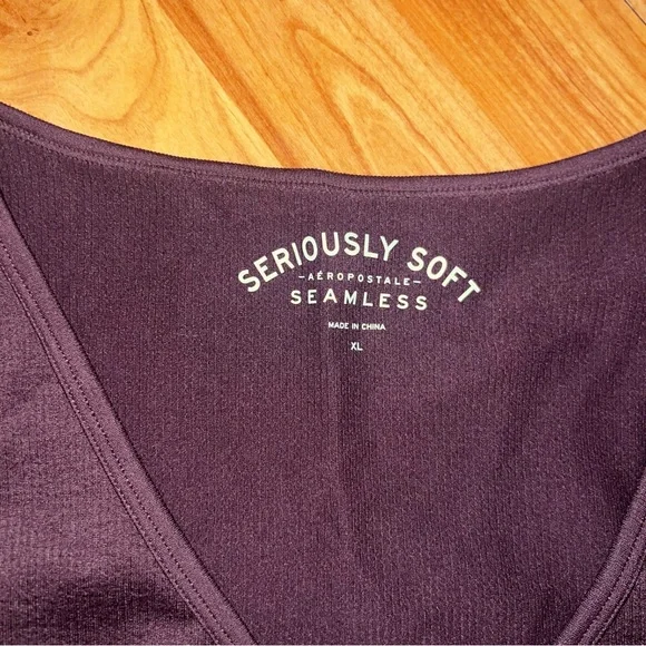 Aeropostale Seriously Soft Maroon Ribbed V-neck Cropped Tank NWT Size XL - Picture 6 of 7